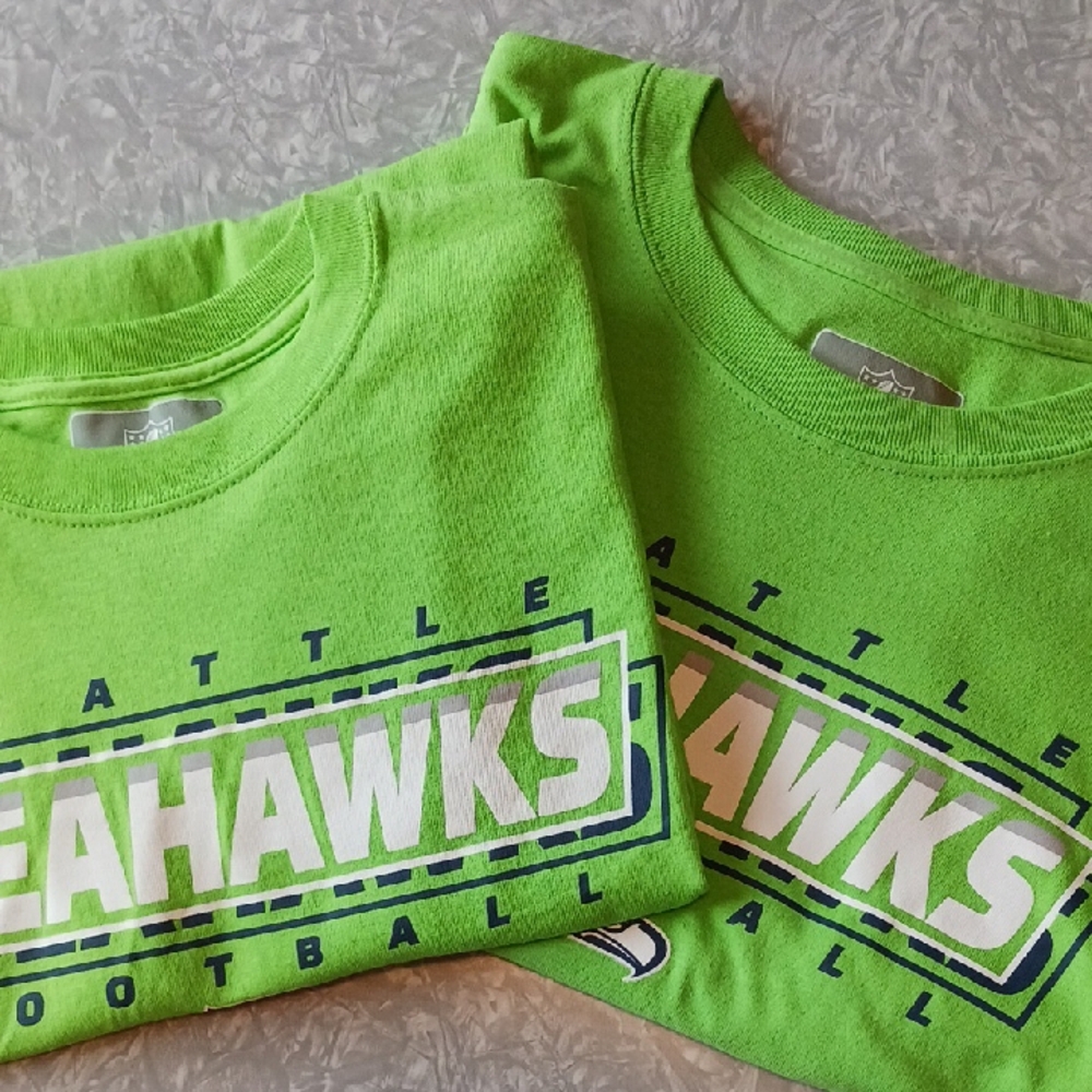 NFL - Seattle Seahawks Bright Green Tees- 2 shirts / med & XL